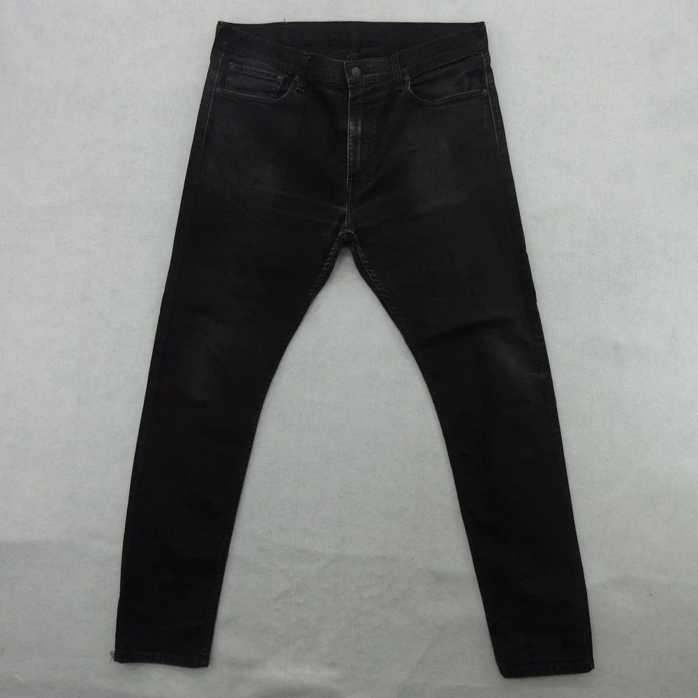 Levis 512 Jeans Mens 38x33 Black Charcoal Slim Taper Fit Stretch Denim Pants